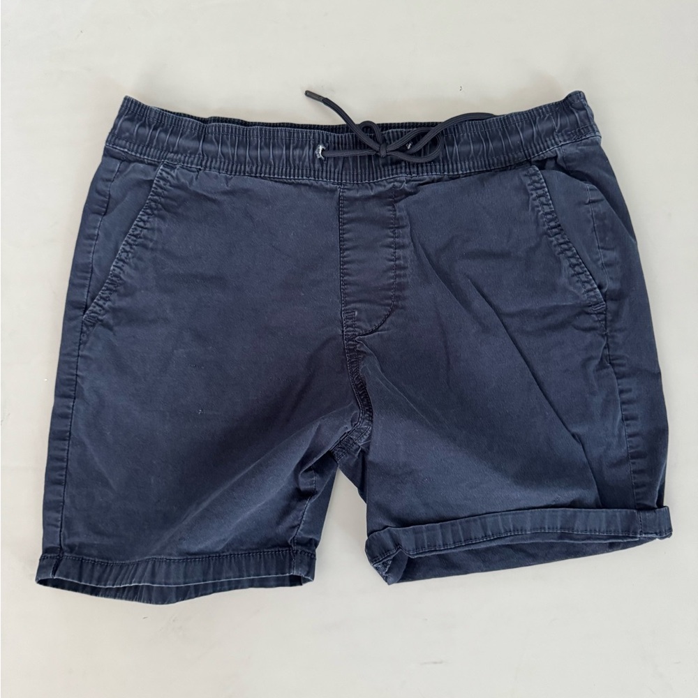 Hollister Men's Dark Blue Flat Front Shorts